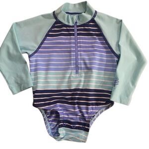 Coolibar long sleeve swimsuit 6 month youth striped blues